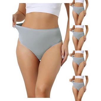 5 Packs Women's Hign Waist G-string Thongs, Tummy Control Stretch Panties, T-back Undepants