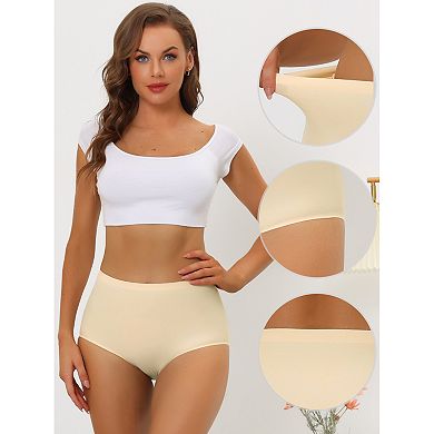 5 Packs Women's Elastic High-waisted Brief Breathable No Show Hipster Underwear Multi-color