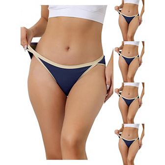 5 Packs Women's Underwear Low Waist Breathable Stretch Hipster Briefs