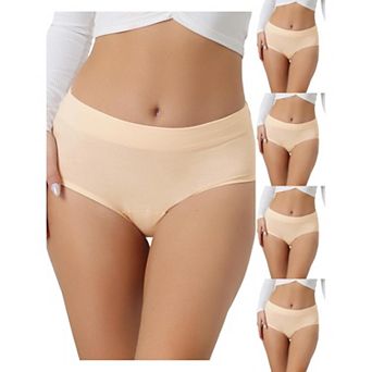 5 Packs Women's Breathable Underwear Cotton Comfortable Stretch 3 Layers High Waist Panties