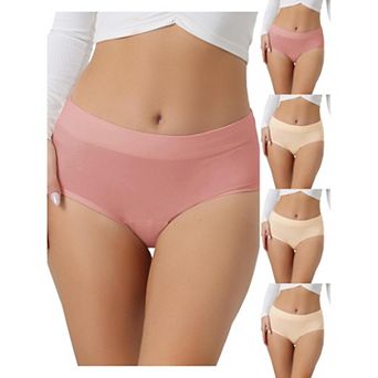 5 Packs Women's Breathable Underwear Cotton Comfortable Stretch 3 Layers High Waist Panties