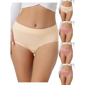 5 Packs Women's Breathable Underwear Cotton Comfortable Stretch 3 Layers High Waist Panties