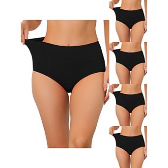 5 Packs Women's Cotton High Waist (available In Plus Size), Tummy Control Underwear