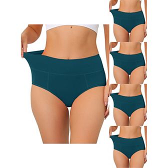 5 Packs Women's Cotton High Waist (available In Plus Size), Tummy Control Underwear