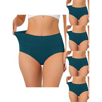 5 Packs Women's Cotton High Waist (available In Plus Size), Tummy Control Underwear