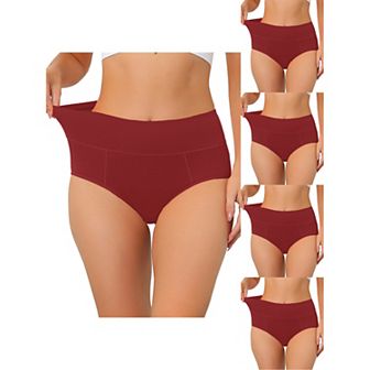 5 Packs Women's Cotton High Waist (available In Plus Size), Tummy Control Underwear