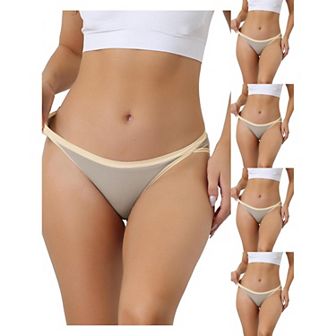 5 Packs Women's Underwear Low Waist Stretch Briefs Soft Underpants Ladies Hi-cut Panties