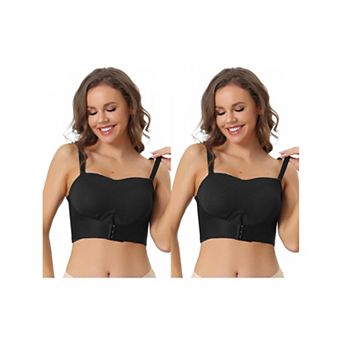 2 Packs Women's Wirefree Bras Strapless Breathable Push-up Support Bralette For Wedding Dress
