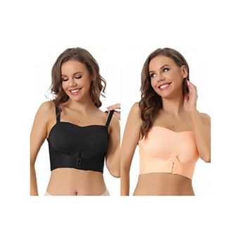 2 Packs Women's Wirefree Bras Strapless Breathable Push-up Support Bralette For Wedding Dress