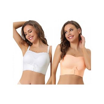 2 Packs Women's Wirefree Bras Strapless Breathable Push-up Support Bralette For Wedding Dress