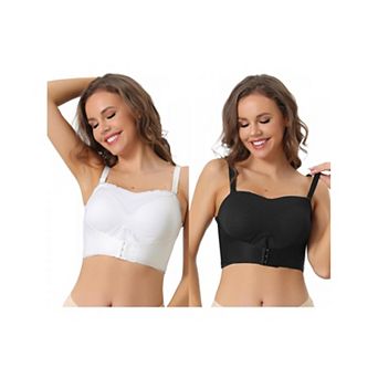 2 Packs Women's Wirefree Bras Strapless Breathable Push-up Support Bralette For Wedding Dress