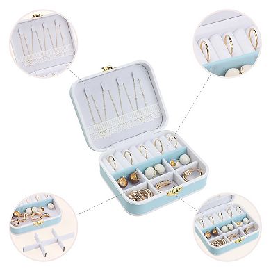 Travel Jewelry Box Portable Pu Leather Jewelry Organizer Case Storage Display Holder