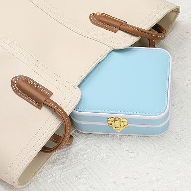 Travel Jewelry Box Portable Pu Leather Jewelry Organizer Case Storage Display Holder