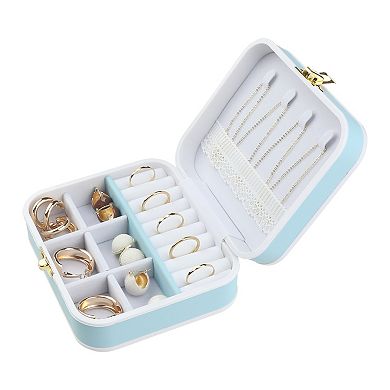 Travel Jewelry Box Portable Pu Leather Jewelry Organizer Case Storage Display Holder