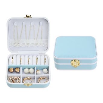 Travel Jewelry Box Portable Pu Leather Jewelry Organizer Case Storage Display Holder