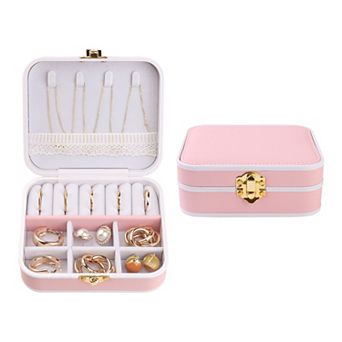 Travel Jewelry Box Portable Pu Leather Jewelry Organizer Case Storage Display Holder