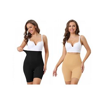 2 Packs Women's Tummy Control Knickers High Waisted Shapewear Shorts Underwear Slimming Pants