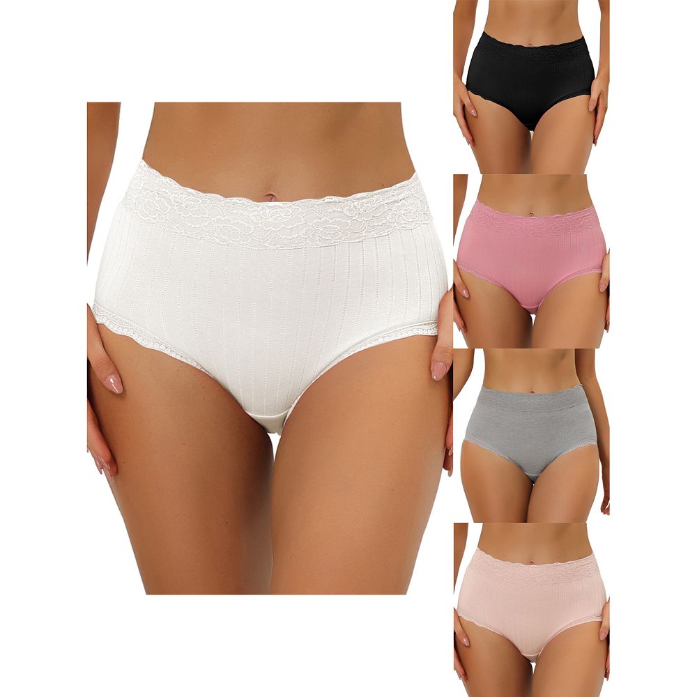 5 Pieces Summer Women High Waist Jacquard Underwear main image 0