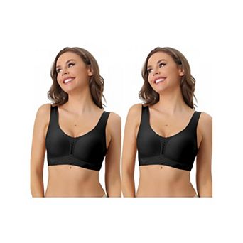 2 Packs Women's Wirefree Sports Bra Lightly Breathable Workout Yoga Exercise Bralettes