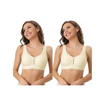2 Packs Women's Wirefree Sports Bra Lightly Breathable Workout Yoga Exercise Bralettes