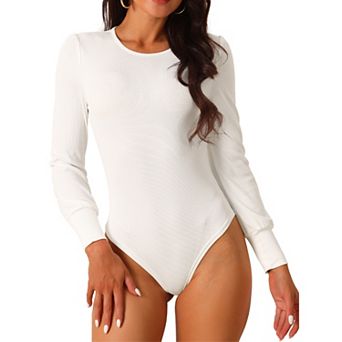 Women's Crewneck Long Sleeve Bodysuit Blouse Casual Tops
