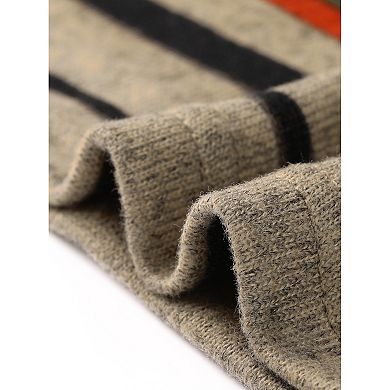 Plus Size Cardigan For Women Open Front Long Sleeve Contrast Color Stripe with Pocket