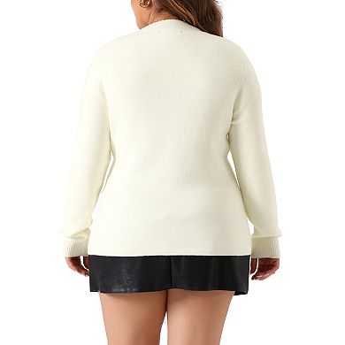 Plus Size Sweaters For Women Crewneck Long Sleeve Basic Casual Knit Pullover Tops