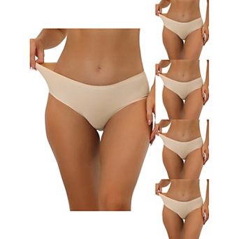5 Packs Panties For Women Unlined Comfortable Underwear No Show Elastic Waist Brief