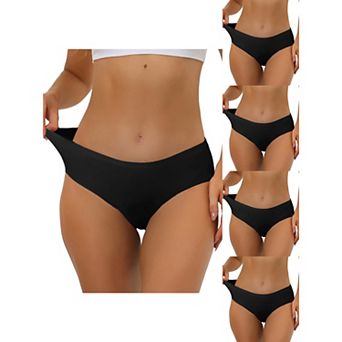 5 Packs Panties For Women Unlined Comfortable Underwear No Show Elastic Waist Brief