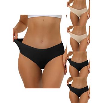 5 Packs Panties For Women Unlined Comfortable Underwear No Show Elastic Waist Brief