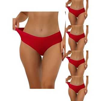 5 Packs Panties For Women Unlined Comfortable Underwear No Show Elastic Waist Brief