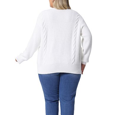 Plus Size Cardigan For Women Classic Long Sleeve Lightweight Sweaters With Pockets