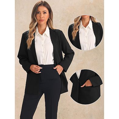 Casual Blazers For Women Open Front Long Sleeve Work Office Jackets Blazer Suit With 3 Pockets