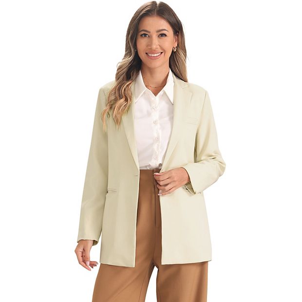 Casual Blazers For Women Open Front Long Sleeve Work Office Jackets Blazer Suit With 3 Pockets