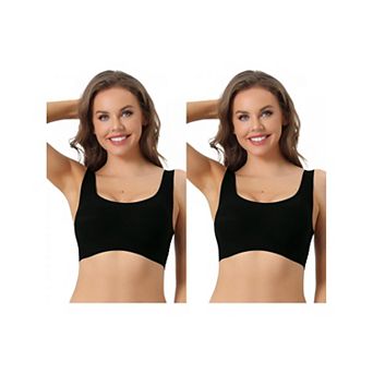 2 Packs Sports Bra For Women's, Wirefree Lightly Push Up Workout Yoga Sleep Comfort Bralette