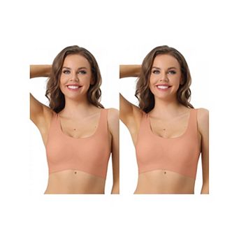 2 Packs Sports Bra For Women's, Wirefree Lightly Push Up Workout Yoga Sleep Comfort Bralette