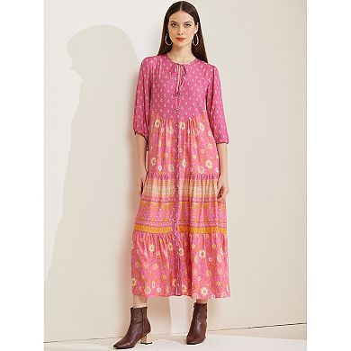 Boho Long Dress For Women's Floral Dresses