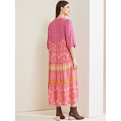 Boho Long Dress For Women's Floral Dresses
