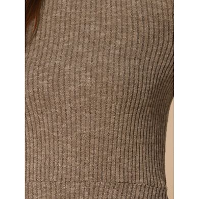 Ruffled Knit Collared Fitted Sweater Dress main image 1