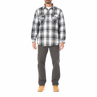 Men's Smith's Workwear Faux Sherpa Lined Flannel Shirt Jacket