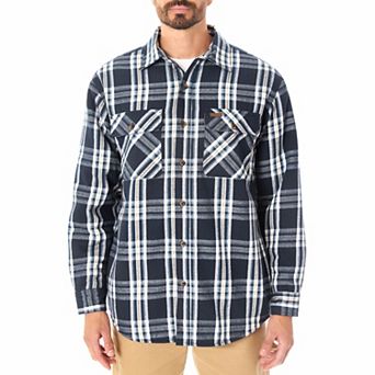 Men's Smith's Workwear Faux Sherpa Lined Flannel Shirt Jacket