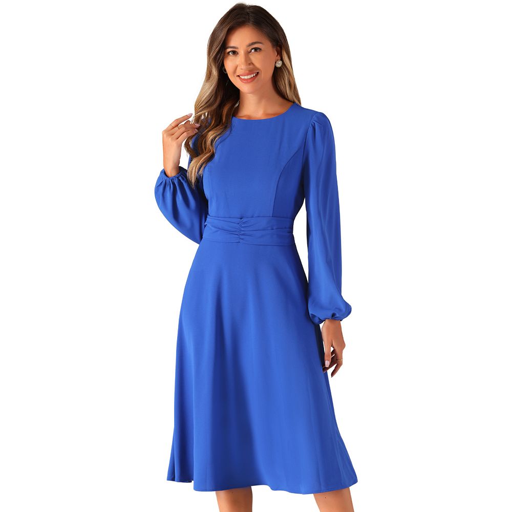 Flowy Maxi Dresses for Women's Lantern Long Sleeves Keyhole Autumn  WinterParty Gown Dress