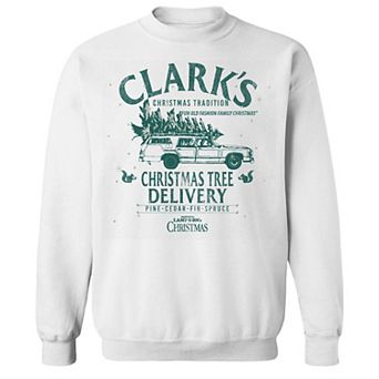 Men's Clarks Christmas Tree Delivery National Lampoon's Christmas Vacation Graphic Fleece Crew Sweatshirt