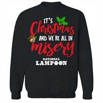 Men's Christmas Misery National Lampoon's Christmas Vacation Graphic Fleece Crew Sweatshirt