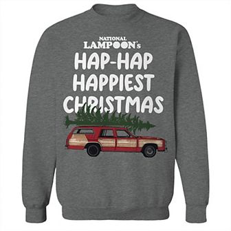 Men's Happiest Christmas National Lampoon's Christmas Vacation Graphic Fleece Crew Sweatshirt