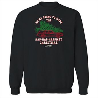 Men's Having the Happiest Christmas National Lampoon's Christmas Vacation Graphic Fleece Crew Sweatshirt