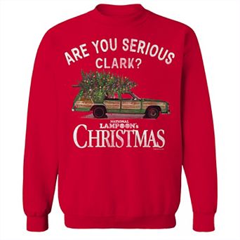 Men's Are You Serious Clark National Lampoon's Christmas Vacation Graphic Fleece Crew Sweatshirt