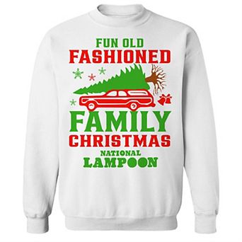 Men's Fun Old Fashioned Family National Lampoon's Christmas Vacation Graphic Fleece Crew Sweatshirt