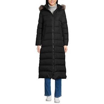 Petite Lands' End Wide Channel 600 Down Puffer Long Maxi Coat