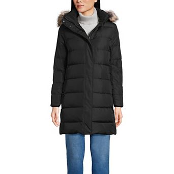 Petite Lands' End Wide Channel 600 Down Long Puffer Coat